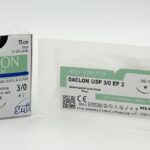 SM 9201526 DACLON NYLON MONOFIL 75 CM EP 2 USP 3/0 NEEDLE 3/8 CIR CUT. 26 MM